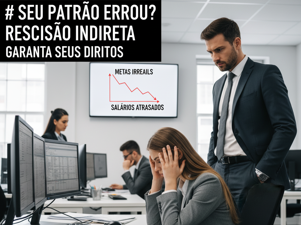 Ilustração de um trabalhador insatisfeito, representando as condições que podem levar à rescisão indireta do contrato de trabalho.